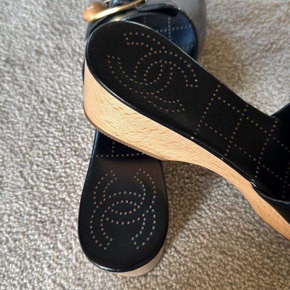 Chanel Vintage CC Clog Sandals / Size 10B - Picture 2 of 11